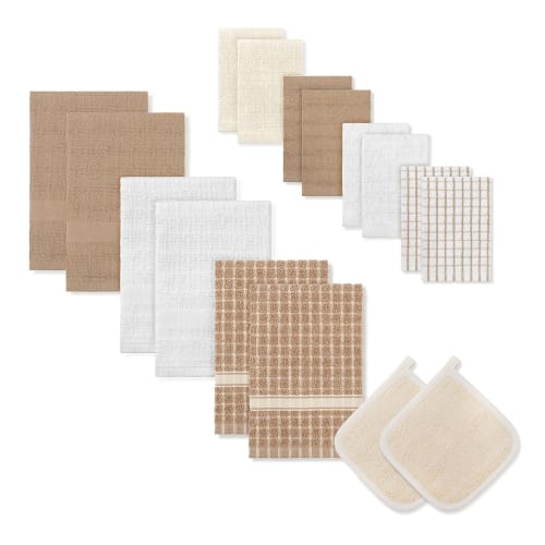 Classic Terry Kitchen Towel, 16x26, 2.38lbs/dz, Taupe/Natural